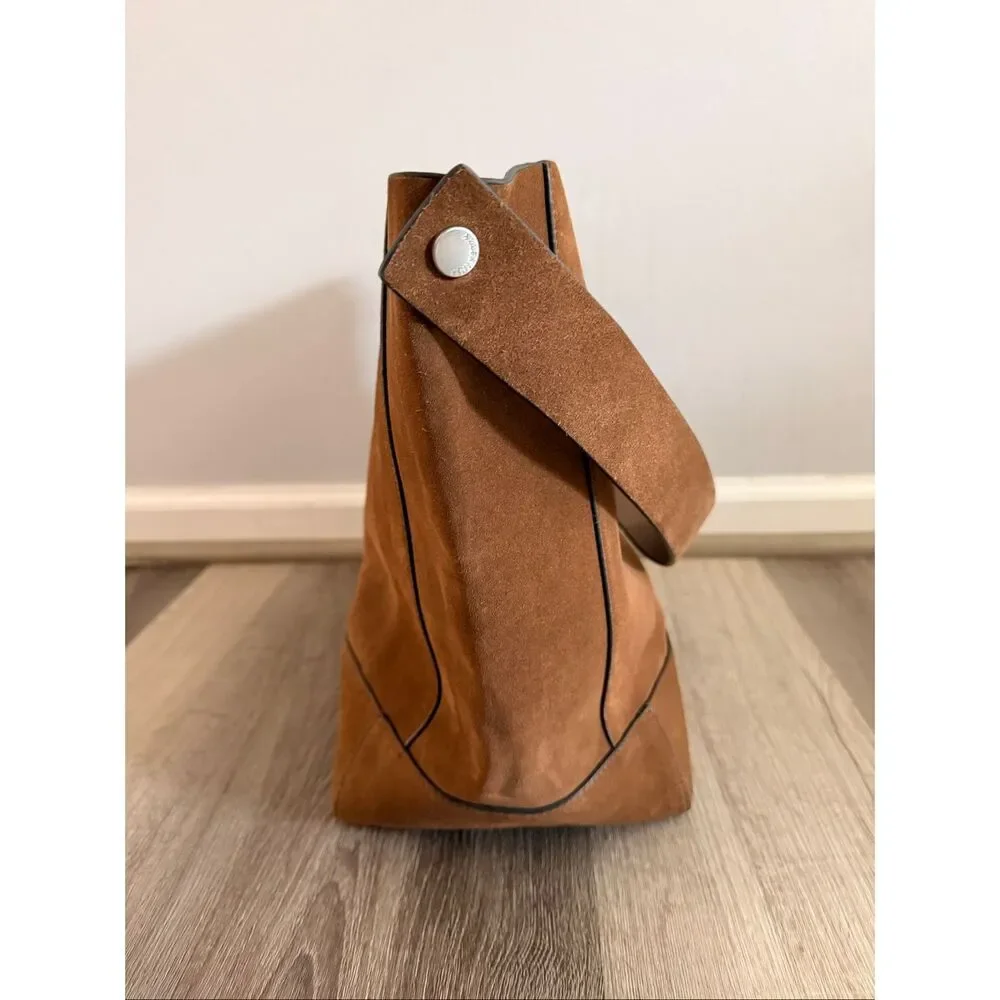 ALLSAINTS Women's Brown Alba Suede Hobo Bag $399